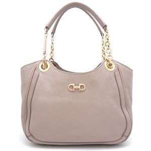SALVATORE FERRAGAMO Beige Leather Tote Bag